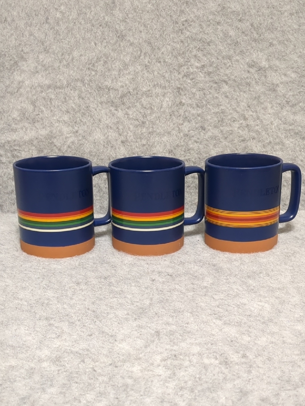 Pendleton Woolen Mills Collectible Striped Coffee Mug Set Of 3 Mugs 18 oz